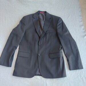 Merona Mens Black Two Button Blazer Suit Jacket 42R‎ Regular Fit Single Vent